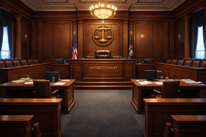  전통적인 미국 법정 내부.<사진=챗GPT>