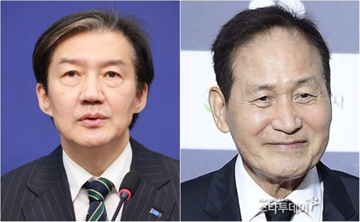  조국 대표, 故 안성기. 사진ㅣ연합뉴스, 스타투데이DB