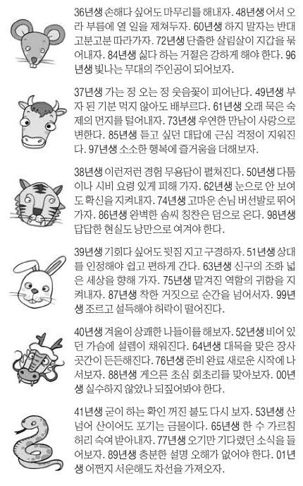 오늘의 운세 2026년 1월 7일 水(음력 11월 19일)