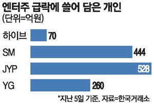 공매도 금지도 안통하네 … 엔터주 베팅한 개미 울상