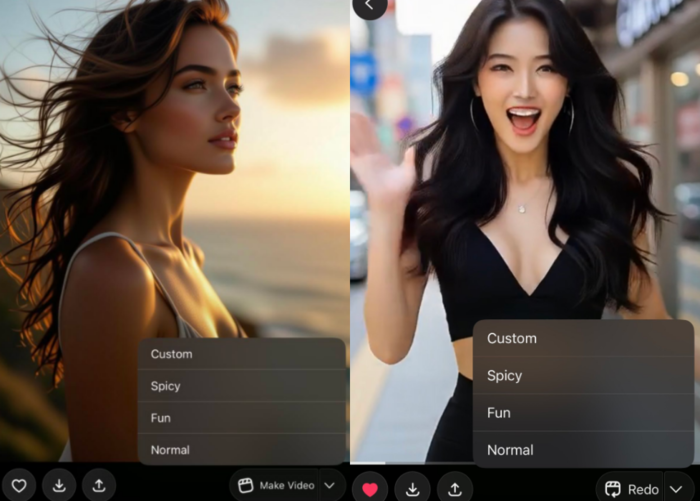  AI 챗봇‘그록’의 이미지 생성 옵션 중에는 성인용 콘텐츠를 생성할 수 있는‘스파이시 모드’(Spicy Mode)가 존재한다.[xAI 엑스]