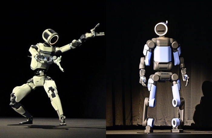  CES 2026에서 공개된‘차세대 전동식 아틀라스 연구형 모델’(왼쪽)과‘차세대 전동식 아틀라스 개발형 모델’[사진제공=현대차그룹/편집=최기성 매경디지털뉴스룸 기자]