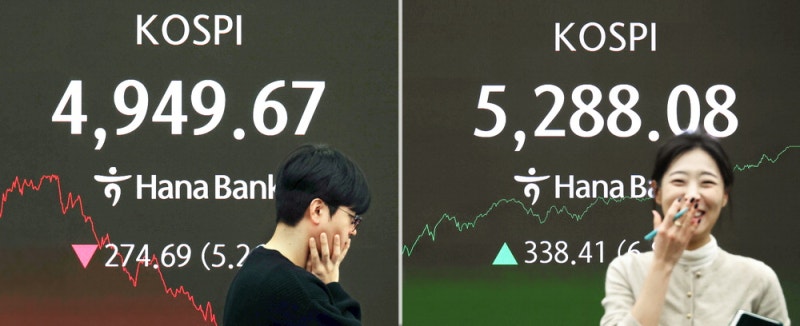 비명 하루만에 환호 … 롤러코스터 코스피