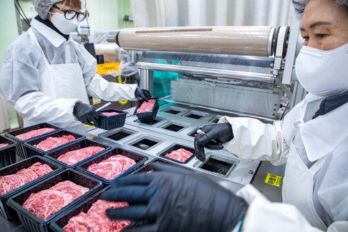 "40년 베테랑 칼솜씨로 소고기 정육"