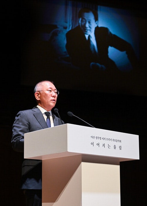 정주영 25주기…정의선회장 "도전정신 계승"