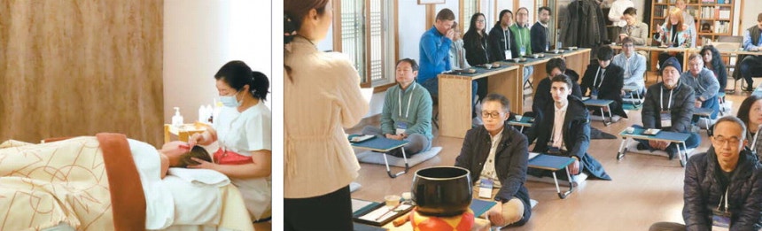 '이스트웨스트 바이오파마 서밋 서울'을 계기로 한국을 찾은 글로벌 제약사와 바이오 투자자들이 9일 서울 청담동에 위치한 차움을 찾아 줄기세포 피부재생 관리를 받을 수 있는 'K에스