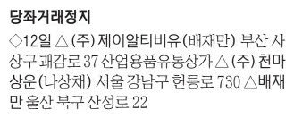 [표] 당좌거래정지