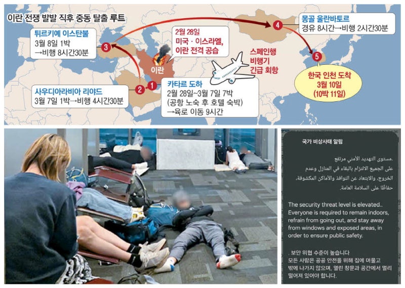 [불타는 중동 탈출르포] 이란 미사일 눈앞에서 격추 … 부모님과 중동사막 '필사의 탈출'