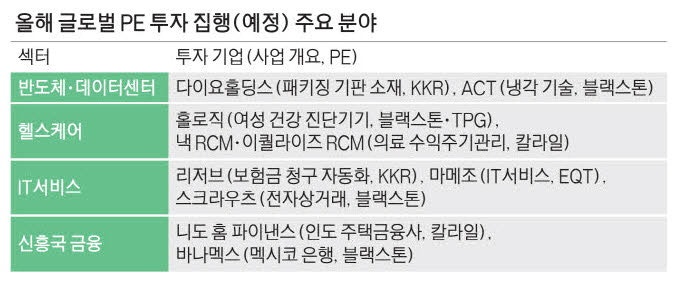 글로벌 PE, 반도체 추격매수 대신 헬스케어·디지털플랫폼 선점나서