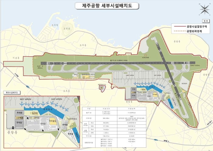 제주국제공항 세부시설배치도. [제주도]