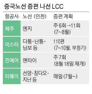 中 하늘길 잡자…LCC 증편 경쟁