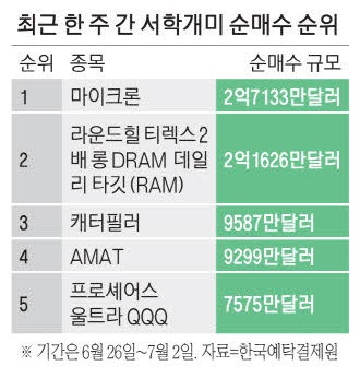 "조정은 기회"… 서학개미, 메모리株 쓸어담았다