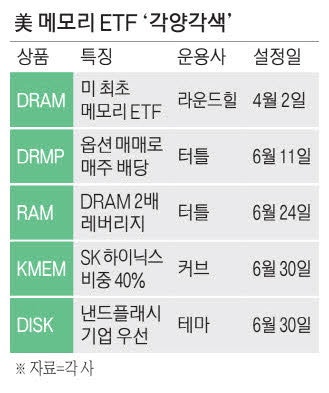 닉스 40%·2배·매주 배당…美 메모리ETF 뭘 고르지?