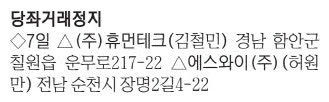 [표] 당좌거래정지