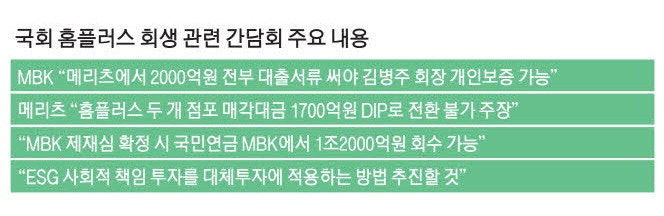MBK·메리츠 '홈플 공방' 또 제자리걸음