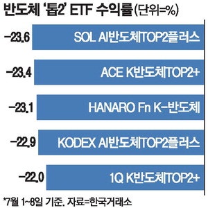 '반도체 톱2' ETF, SK스퀘어·삼성전기 지르다 역풍