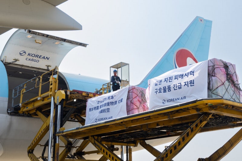 대한항공, 지진피해 日구마모토에 생수 지원