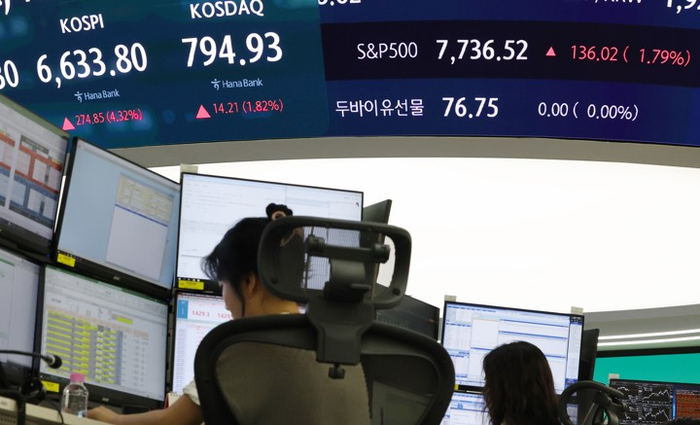 [속보] 코스피 4%대 급등…매수 <b>사이드카 발동</b>