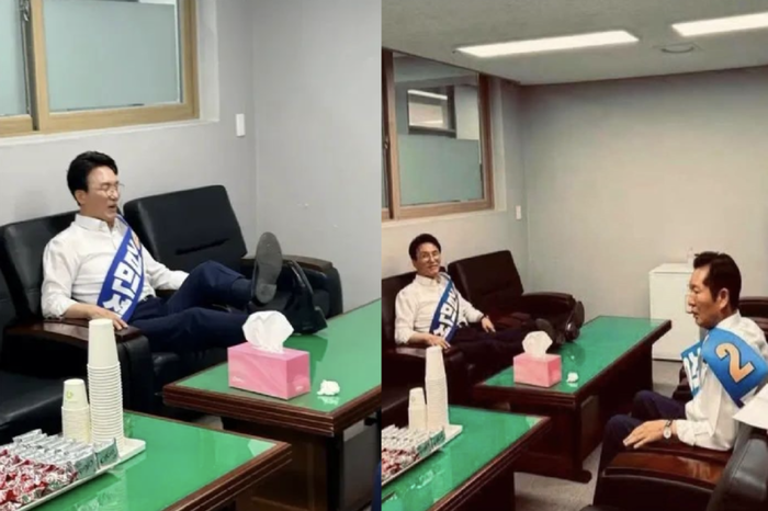 ‘<b>탁자 위 신발</b>’ 논란에…<b>김민석</b> “피 안 통해 스트레칭한 것” 해명