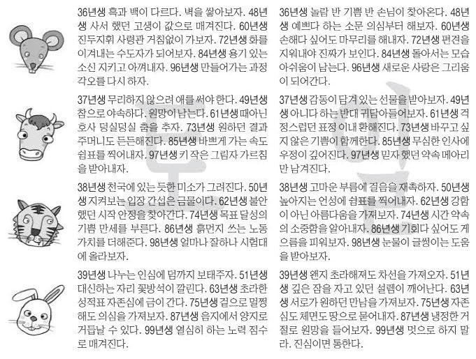오늘의 운세 2026년 10월 10일 土(음력 8월 30일)·2026년 10월 11일 日(음력 9월 1일)