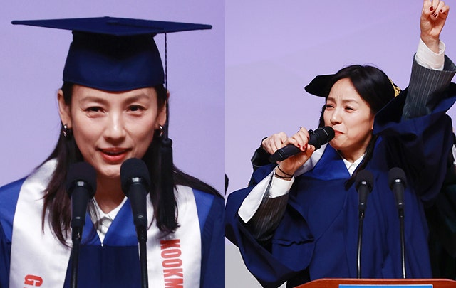 "인생은 '<b>독고다이</b>'"…이효리, 모교 졸업식서 '파격' 축사 후 가운 벗어던졌다