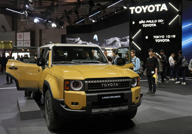 Toyota car on display at a global motor show/EPA via Yonhap News