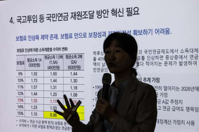 지난달 23일 오전 서울 중구 프레스센터에서 KDI와 한국경제학회가 주최한 '바람직한 국민연금 개혁방안' 토론회가 열리고 있다. 연합뉴스