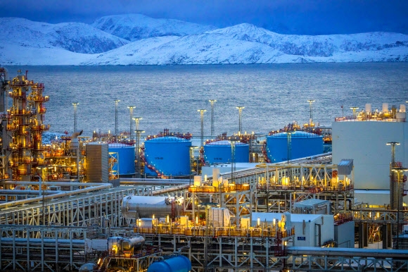 2023년 1월 노르웨이 북부 함메르페스트 인근의 한 액화천연가스(LNG) 정제 시설 전경. AFP연합뉴스