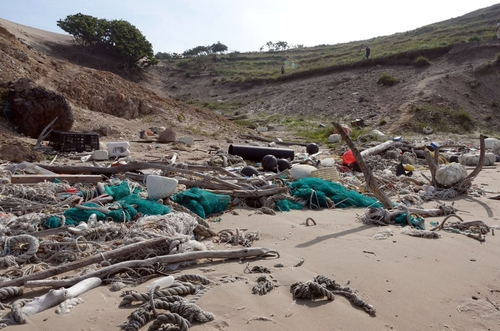 인천 옹진군 굴업도 코끼리바위 주변에 쓰레기가 방치돼 있는 모습. 사진 제공 = 인천환경운동연합