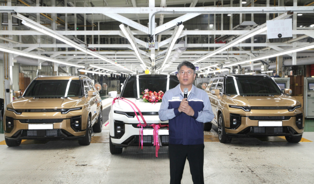 Kwak Jae-sun, chairman of KG Mobility, emphasized the production of top-quality products at the commemorative event for the production of Actyon at the Pyeongtaek factory on the 12th. Photo provided by KG Mobility