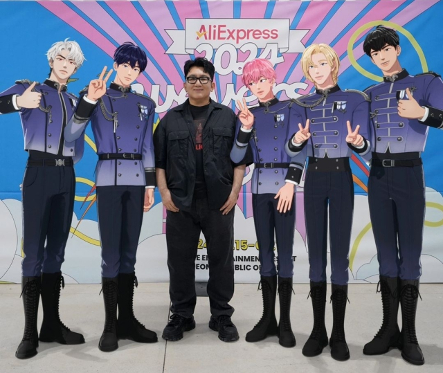 バン・シヒョクハイブ議長とバーチャルアイドル「プレイブ」。写真=バン・シヒョクインスタグラムキャプチャー