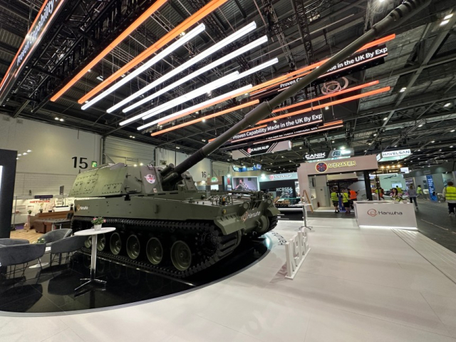K9A2 self-propelled howitzer unveiled at 'DSE 2023' in the UK in September 2023. Photo provided=Hanwha Aerospace