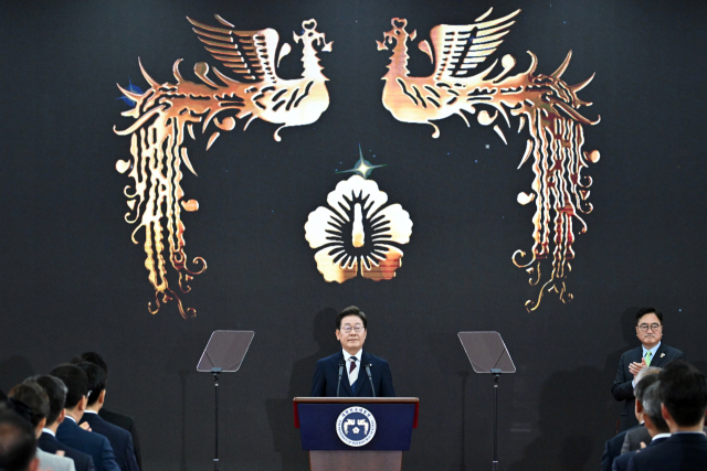4일 여의도 국회에서 열린 이재명 대통령의 취임선서식. 오승현기자