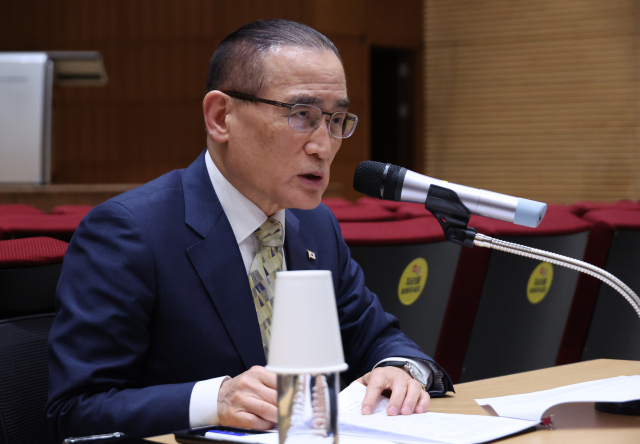 위성락 국가안보실장이 22일 서울 용산 대통령실에서 한미·한일 정상회담 등 현안 관련 기자 간담회를 하고 있다. 연합뉴스