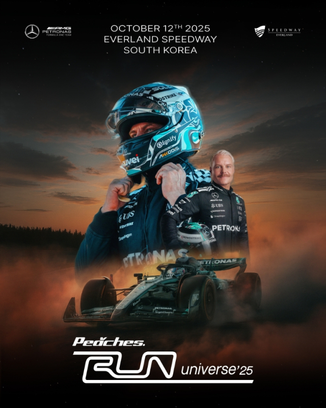 12일 경기도 용인 에버랜드 스피드웨이에서 포뮬러원(F1) 그랑프리 경주차의 박진감 넘치는 주행을 관람할 수 있는 '피치스 런 유니버스 2025' 페스티벌이 펼쳐진다. 메르세데스-