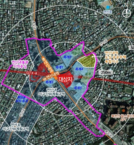 서울시 은평구 불광동 308-20번지 일대 범서구역 도시정비형 재개발사업 정비구역 위치도.사진 제공=서울시