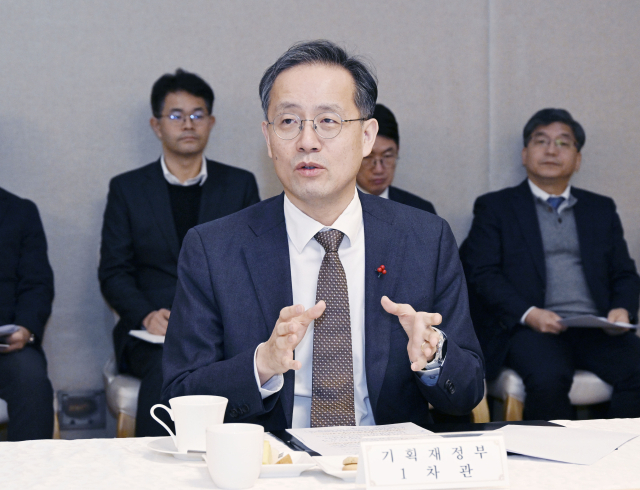 이형일 기획재정부 1차관이 16일 서울 종로구 정부서울청사에서 열린 '주요 수출기업 간담회'를 주재하며 발언하고 있다.연합뉴스.