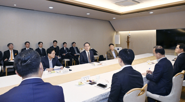 이형일 기획재정부 1차관이 16일 서울 종로구 정부서울청사에서 열린 '주요 수출기업 간담회'를 주재,발언하고 있다.연합뉴스.