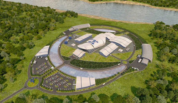 뉴스케일파워의 소형모듈원자로(SMR) 플랜트 조감도.사진 제공=두산에너빌리티