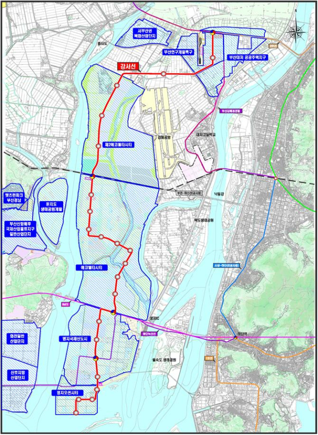 부산 도시철도 강서선 위치도.사진제공=부산시