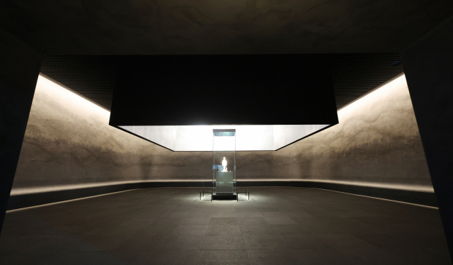 국보 백제금동대향로만을 위한 국립부여박물관 백제대향로관 백제금동대향로실 모습.면적은 77평이다.연합뉴스