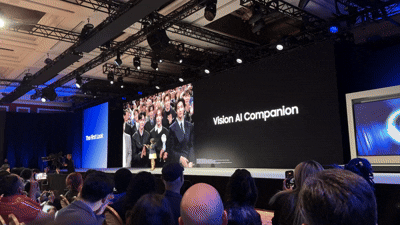 K-팝 아티스트 '라이즈가 4일(현지시간) 미국 라스베이거스 윈 호텔에 조성한 삼성전자 단독 전시관에서 인공지능(AI) 홈의 비전을 알리는 '더 퍼스트 룩(The first look)'의 행사에 참석했다.삼성전자는