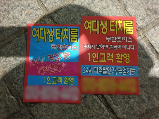 강남 일대에 배포된 불법 전단지. 사진 제공=서울경찰청