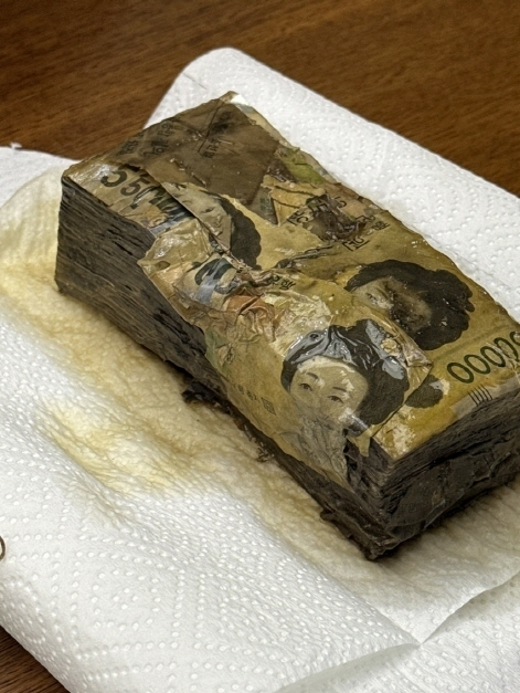 지난해 한국은행이 교환해준 손상화폐.한국은행 제공