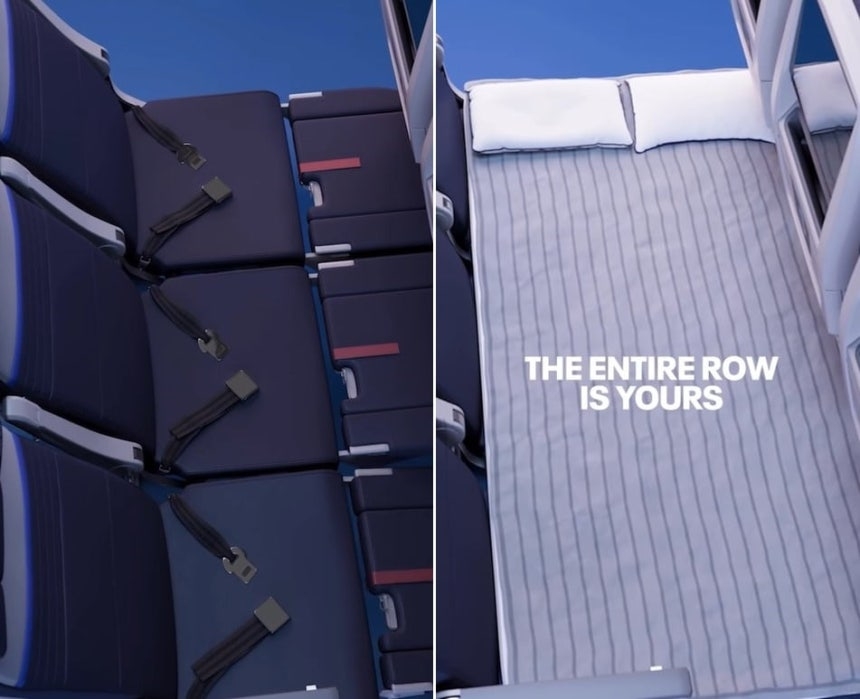 유나이티드 항공이 2027년부터 누워서 갈 수 있는 ‘릴랙스 로우(Relax Row)’ 좌석을 도입한다. 유나이티드 항공