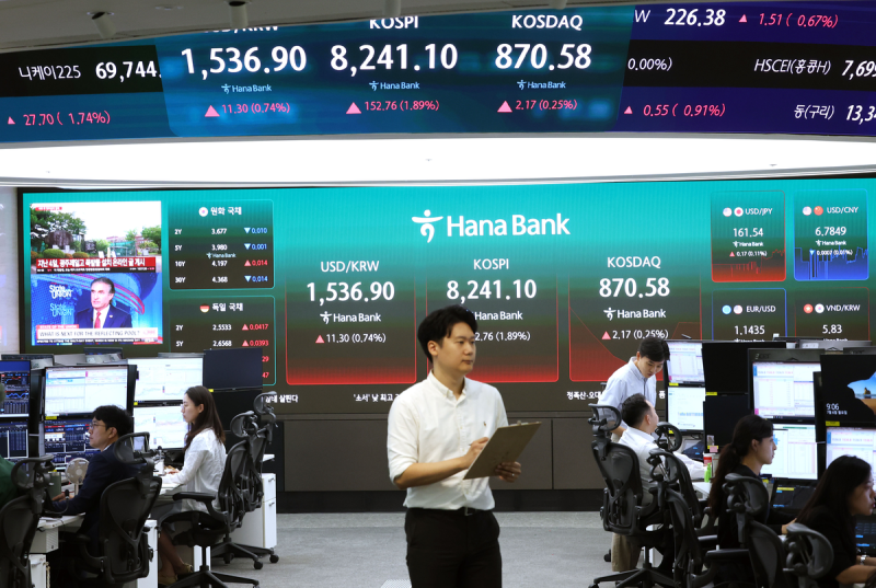 코스피, 장중 8300선 회복…삼성전자 실적·SK하닉 ADR 기대감 ‘...