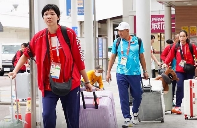 호텔로 이동하는 베트남 여자 배구 대표팀. 사진 제공=베트남 배구협회