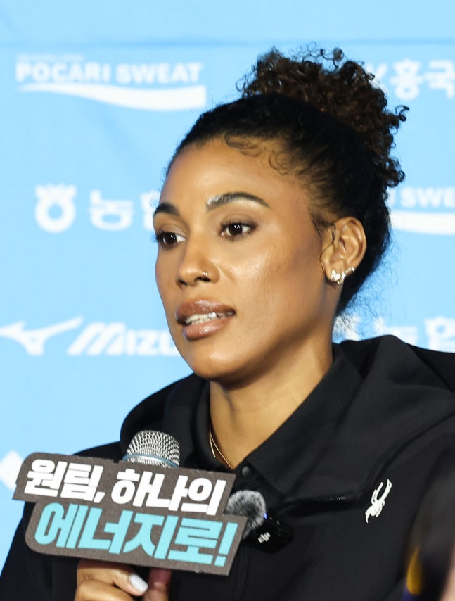 새 시즌 각오 밝히는 GS칼텍스 지젤 실바. 뉴스1