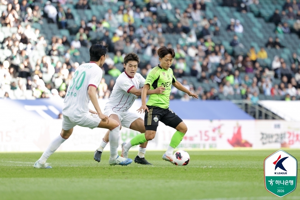 K리그1 3위 <b>대전</b>, 4위 <b>전북</b>과 0대0 <b>무승부</b>