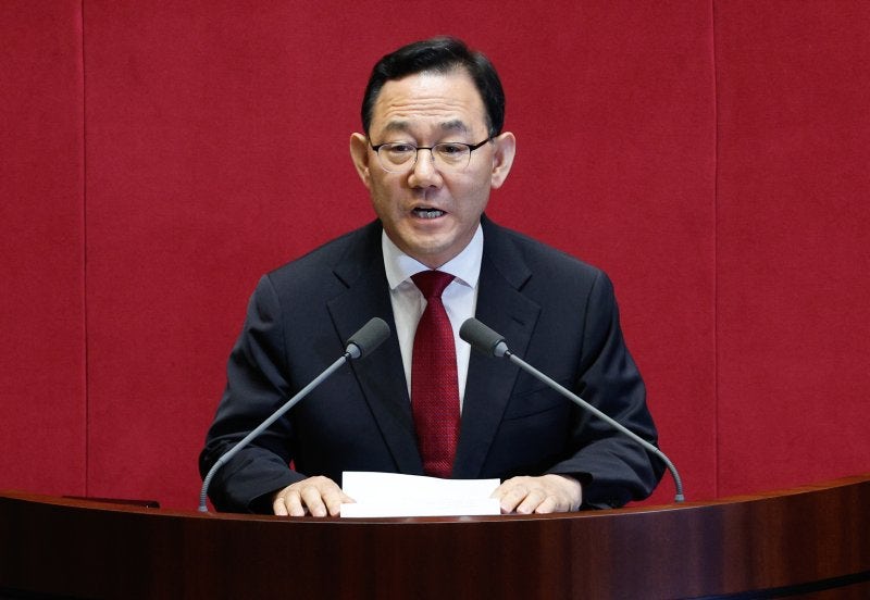 <b>주호영</b>, 방송4법 국회 <b>본회의</b> 사회 거부..."이런 식의 국회 운영 동의 못해"